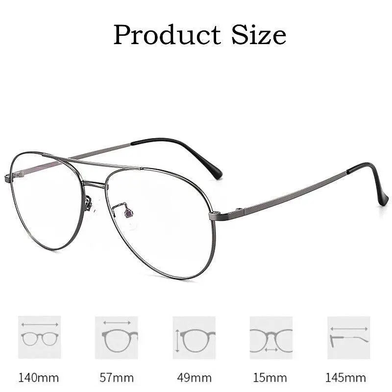 Unisex Oval Full Rim Titanium Double Bridge Prescription Glasses 2194 — view 7 | Rx Spectacle