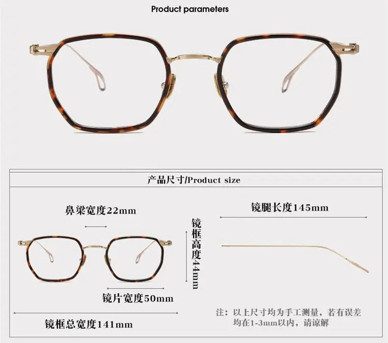 Unisex Square Full Rim Titanium Prescription Glasses 49216 — view 2 | Rx Spectacle