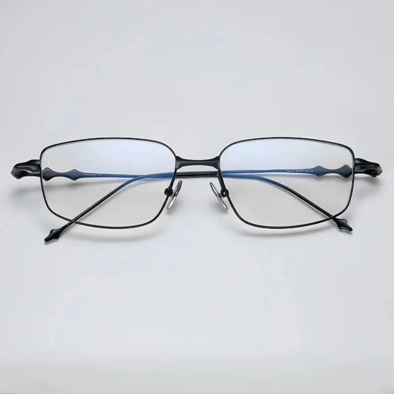 Unisex Square Full Rim Titanium Oversized Prescription Glasses 43005 — view 4 | Rx Spectacle