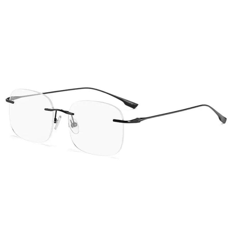Men's Square Rimless Titanium Prescription Glasses 99219 — view 6 | Rx Spectacle