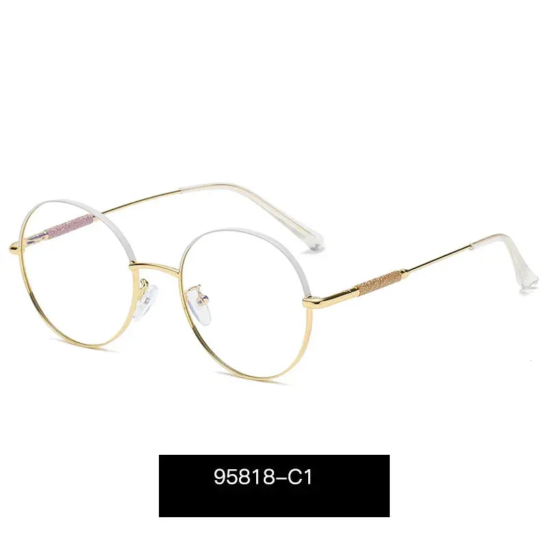 Women's Oval Full Rim Alloy Prescription Glasses 95818 — view 5 | Rx Spectacle