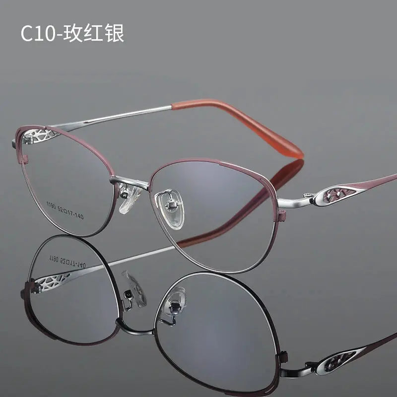 Women's Cat Eye Full Rim Titanium Prescription Glasses 661190 — view 4 | Rx Spectacle