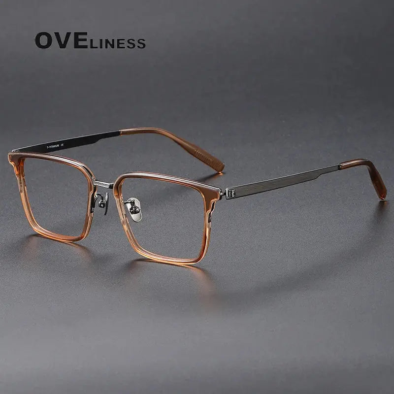 Unisex Square Full Rim Titanium Prescription Glasses 380986 — view 6 | Rx Spectacle