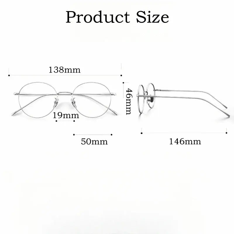 Unisex Round Full Rim Titanium Prescription Glasses Y1644 — view 5 | Rx Spectacle