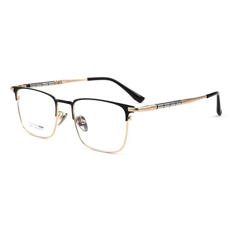Men's Square Full Rim Titanium Prescription Glasses 9009T — view 4 | Rx Spectacle