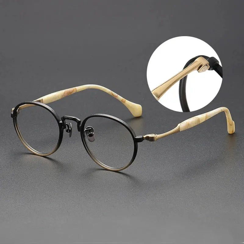 Women's Round Full Rim Titanium Prescription Glasses S808 — view 1 | Rx Spectacle