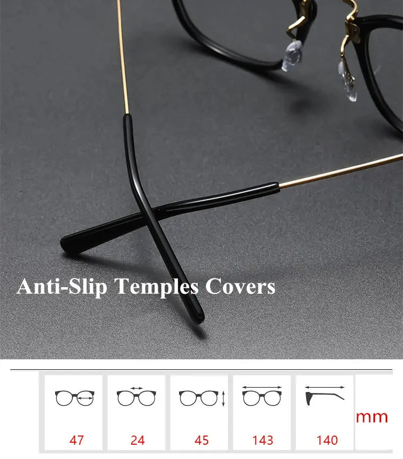 Unisex Square Full Rim Titanium Prescription Glasses G806 — view 12 | Rx Spectacle