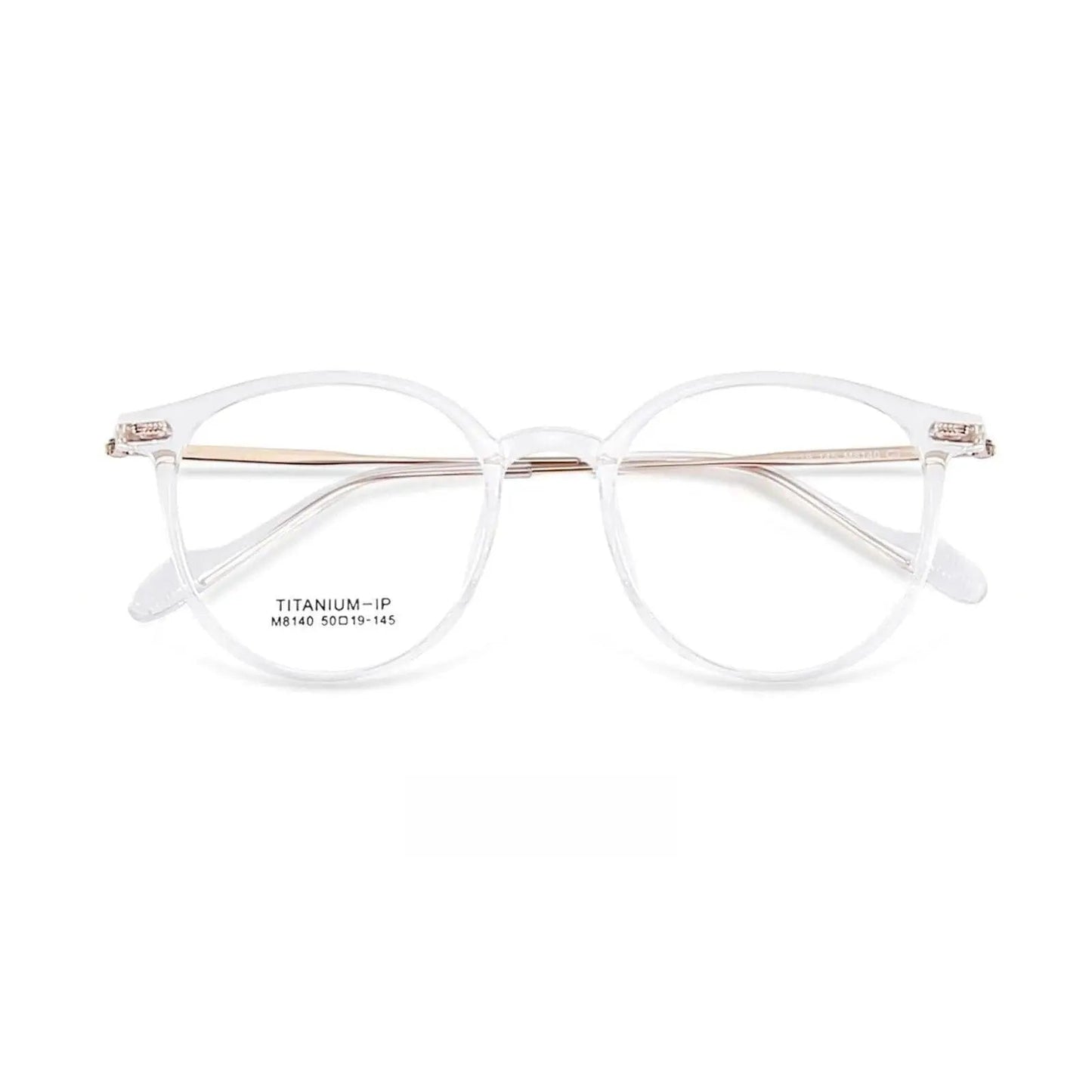 Men's Round Full Rim Titanium Prescription Glasses M8140 — view 9 | Rx Spectacle