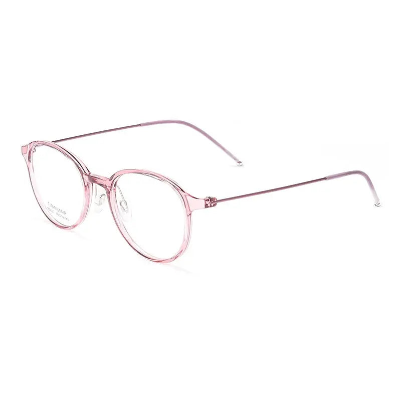 Women's Round Full Rim Titanium Prescription Glasses 58204 — view 4 | Rx Spectacle