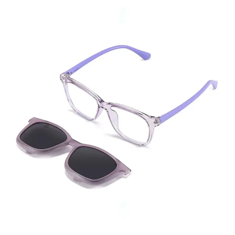 Unisex Square Full Rim TR90 Clip-On Prescription Glasses 517362 — view 6 | Rx Spectacle