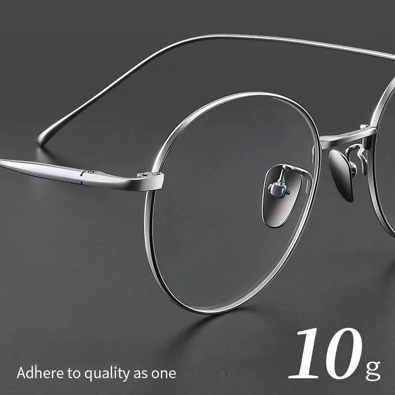 Unisex Round Full Rim Titanium Prescription Glasses Y1644 — view 3 | Rx Spectacle
