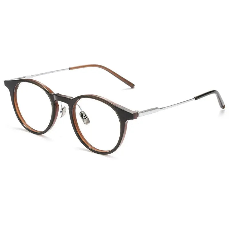 Unisex Round Full Rim Titanium Prescription Glasses 368111 — view 3 | Rx Spectacle