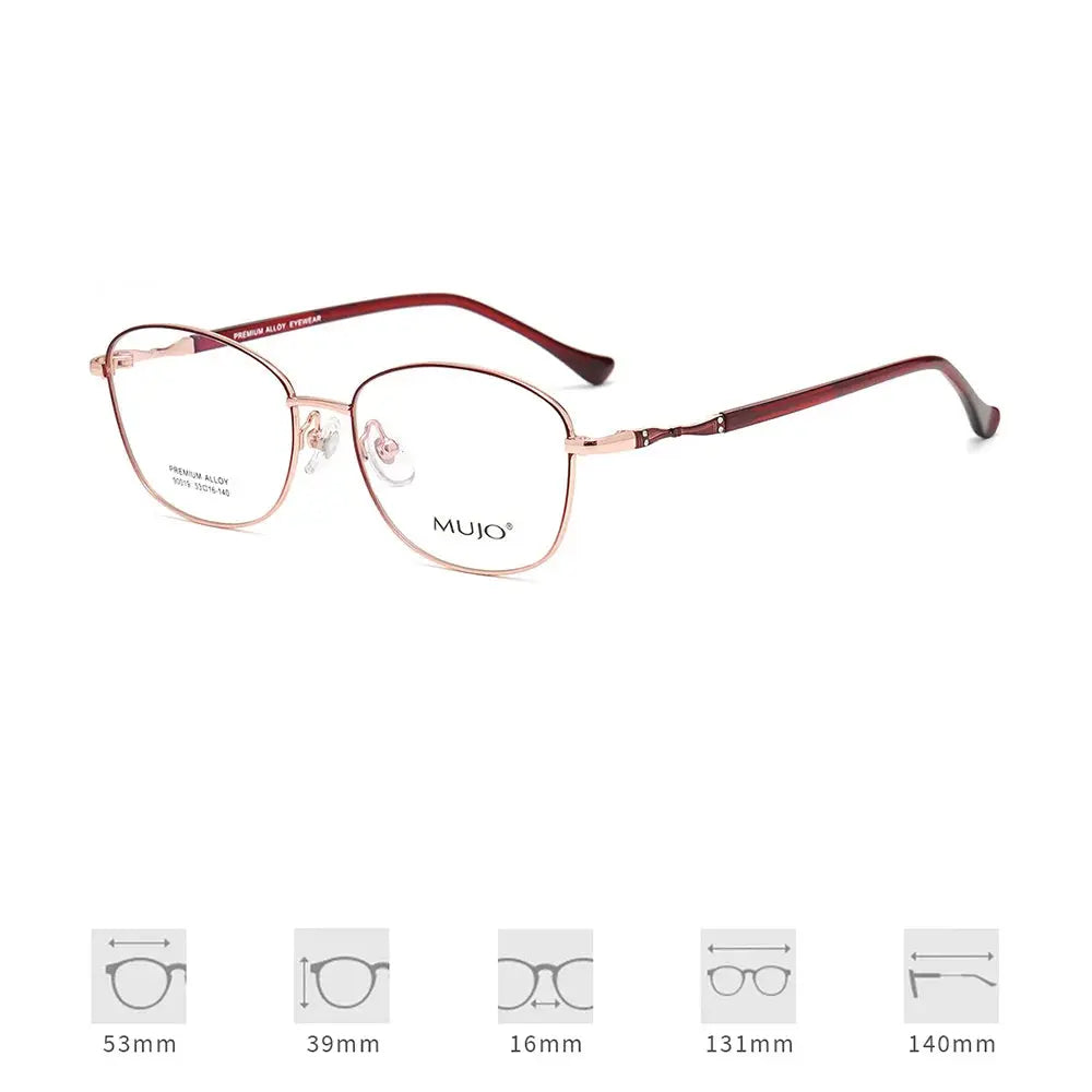 Women's Oval Full Rim Alloy Prescription Glasses 900191 — view 4 | Rx Spectacle
