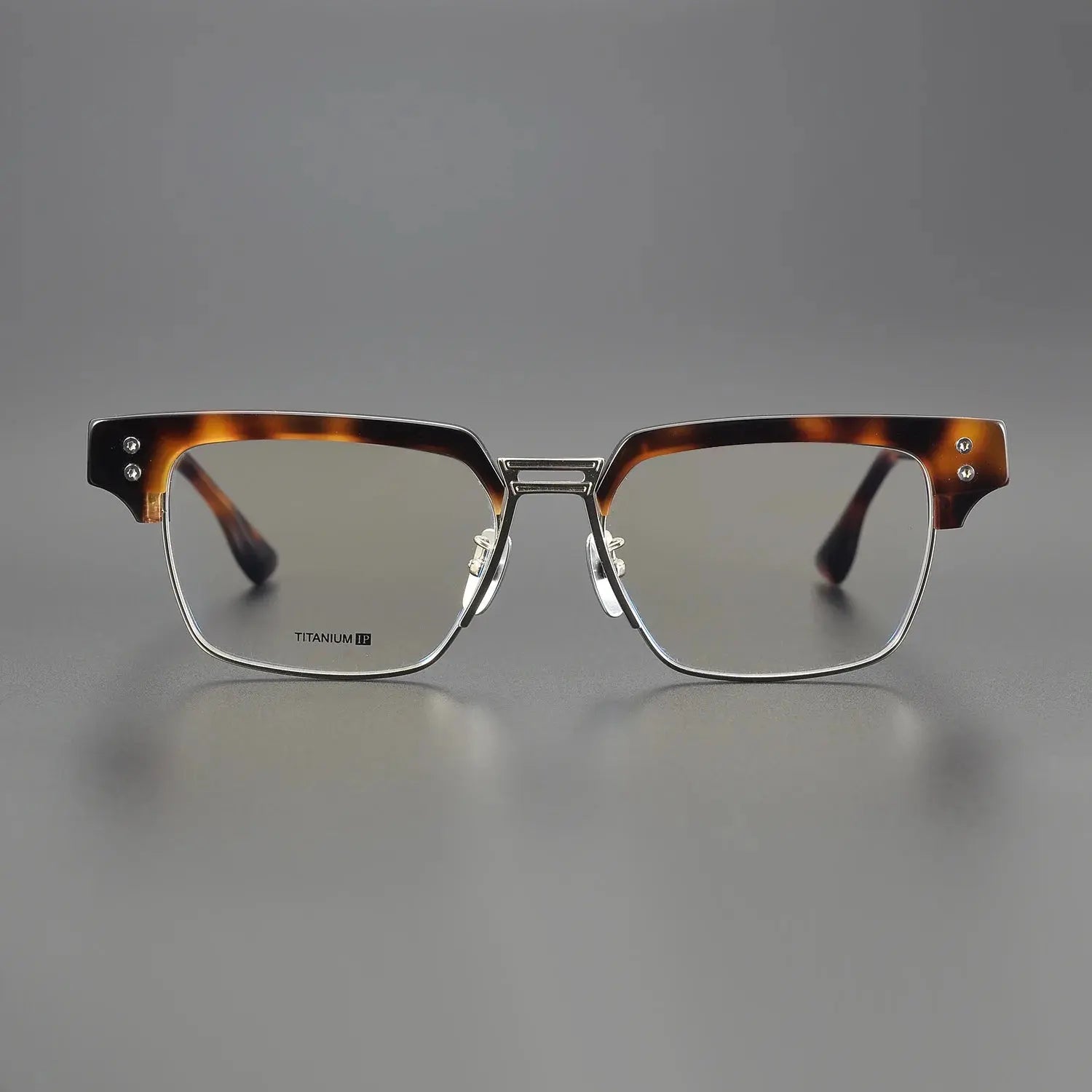 Unisex Square Full Rim Titanium Oversized Prescription Glasses D410 — view 2 | Rx Spectacle