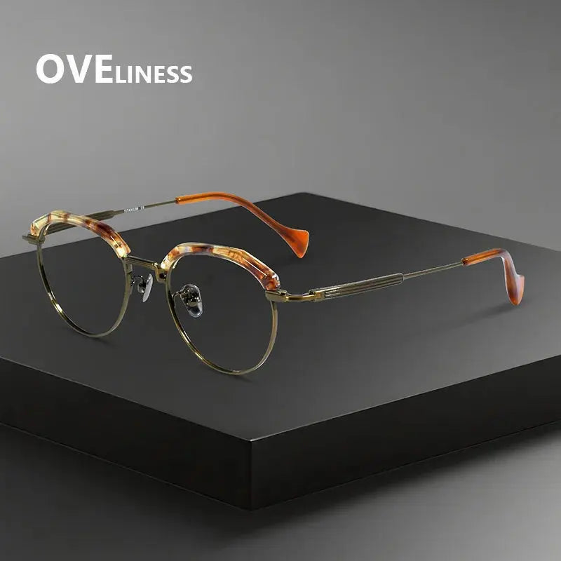 Women's Oval Full Rim Titanium Prescription Glasses 96020 — view 3 | Rx Spectacle