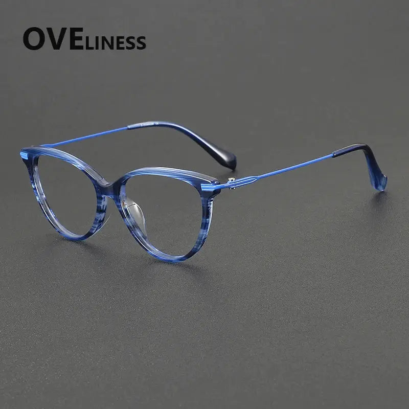 Women's Cat Eye Full Rim Titanium Prescription Glasses 900001 — view 5 | Rx Spectacle