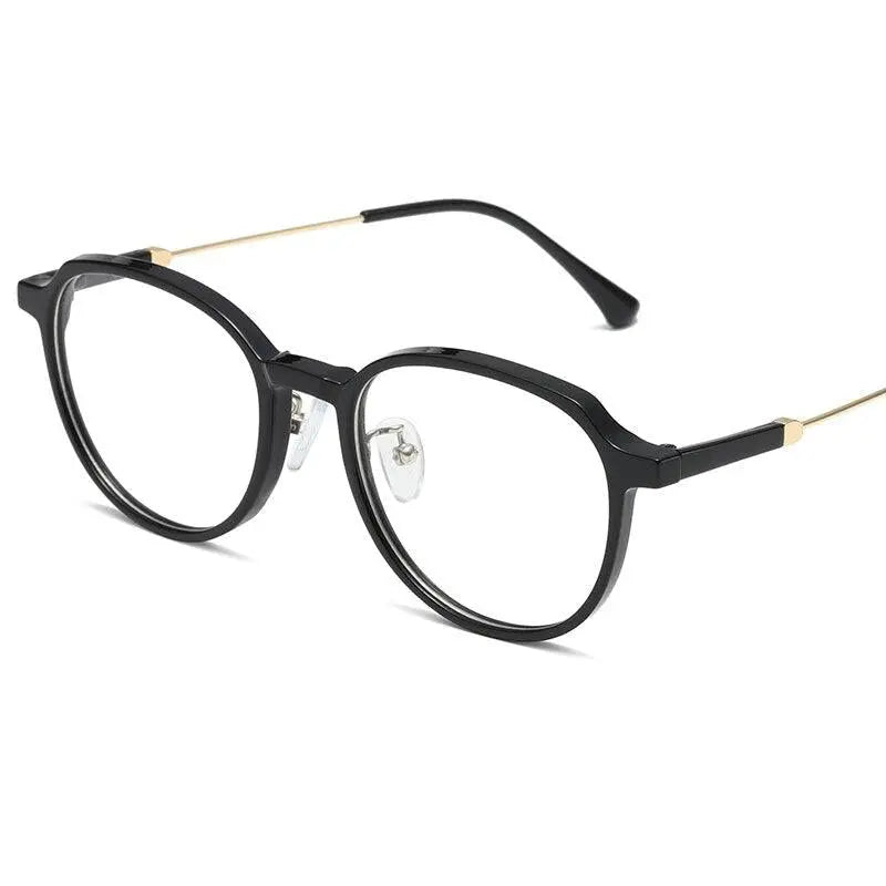 Unisex Round Full Rim Alloy Flat Top Prescription Glasses 81288 — view 3 | Rx Spectacle