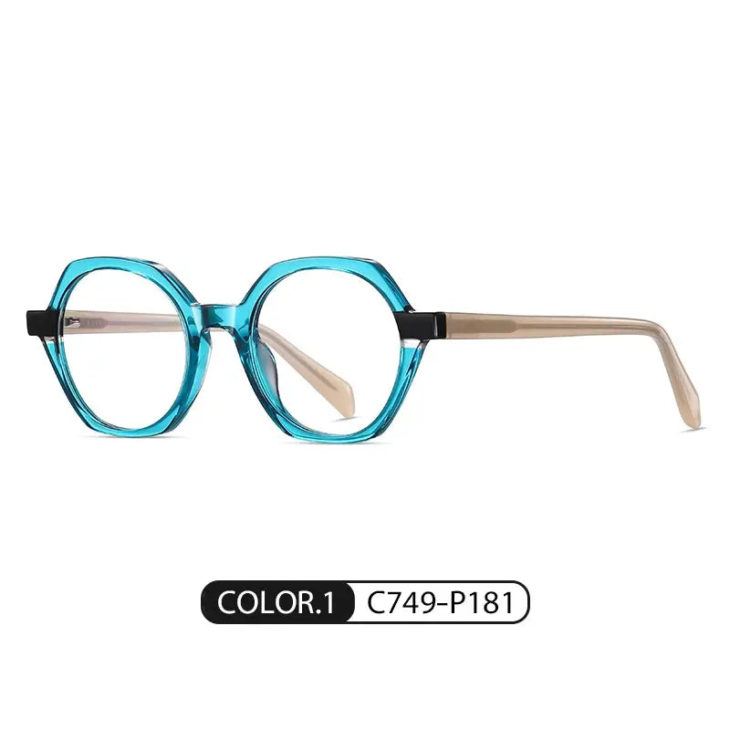 Women's Polygon Full Rim Acetate Prescription Glasses 8825 — view 8 | Rx Spectacle