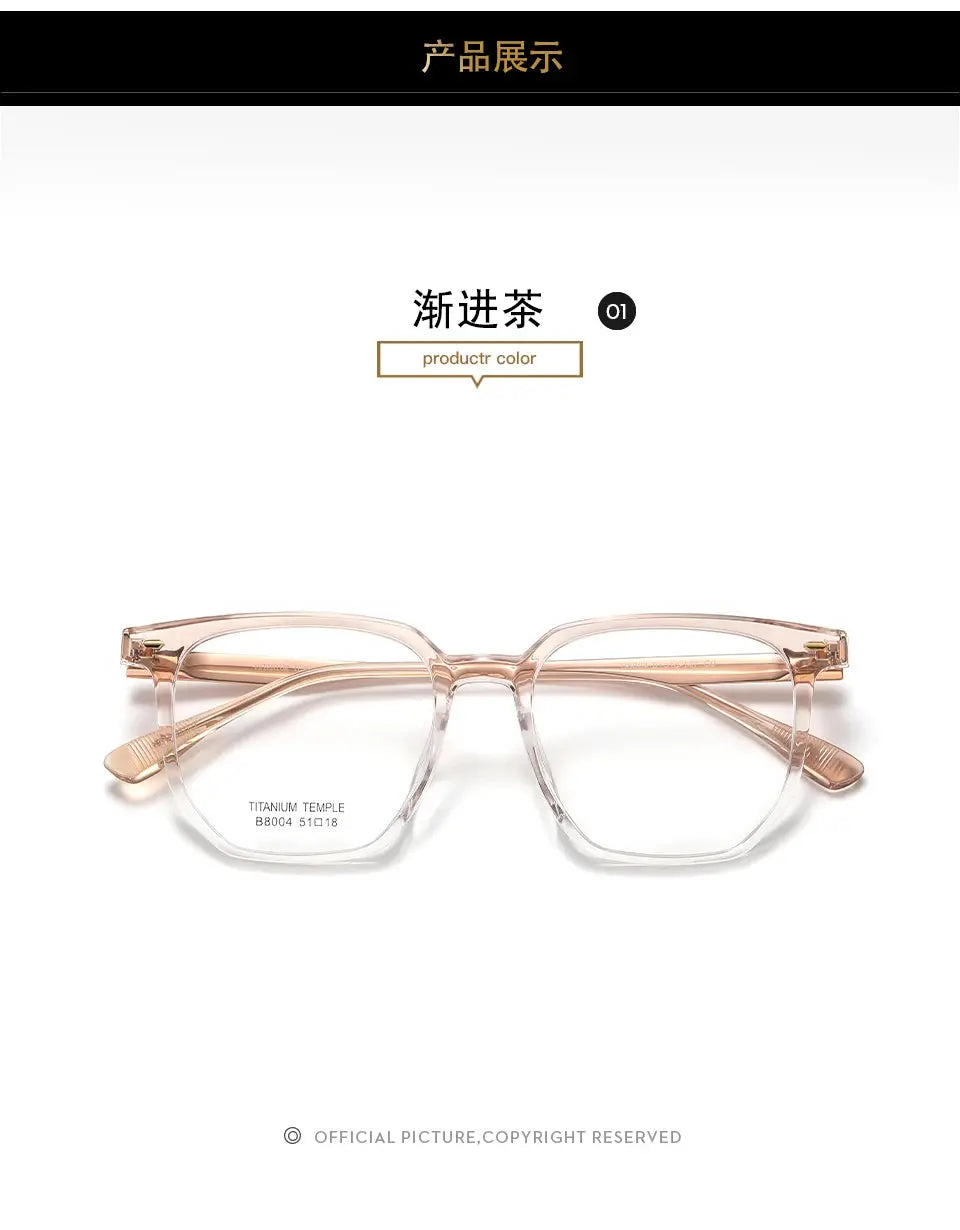 Unisex Square Full Rim Plastic Prescription Glasses 8004 — view 8 | Rx Spectacle