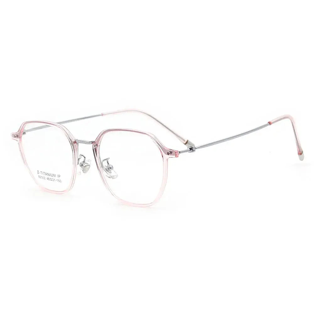 Women's Polygon Full Rim Titanium Flat Top Prescription Glasses 82002 — view 5 | Rx Spectacle