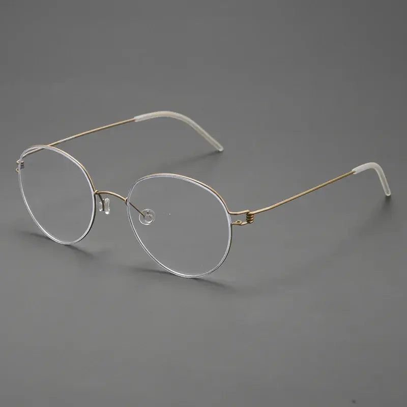 Women's Round Full Rim Titanium Screwless Prescription Glasses 70176 — view 3 | Rx Spectacle