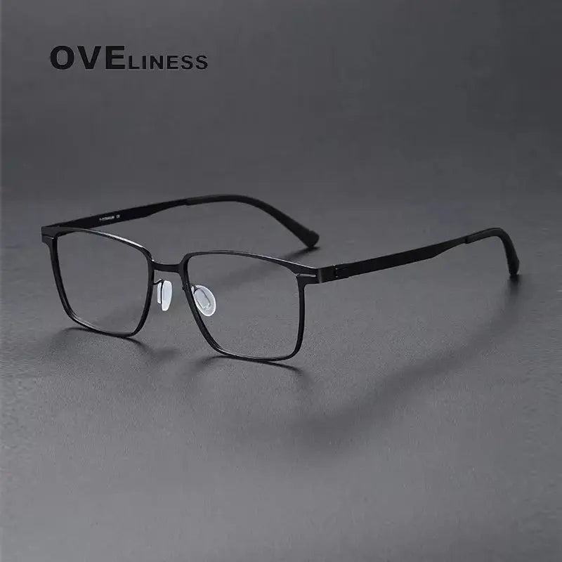 Women's Square Full Rim Titanium Screwless Prescription Glasses 80995 — view 4 | Rx Spectacle
