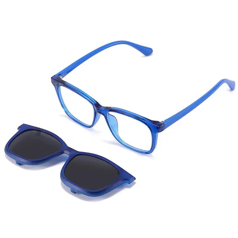 Unisex Square Full Rim TR90 Clip-On Prescription Glasses 517362 — view 3 | Rx Spectacle