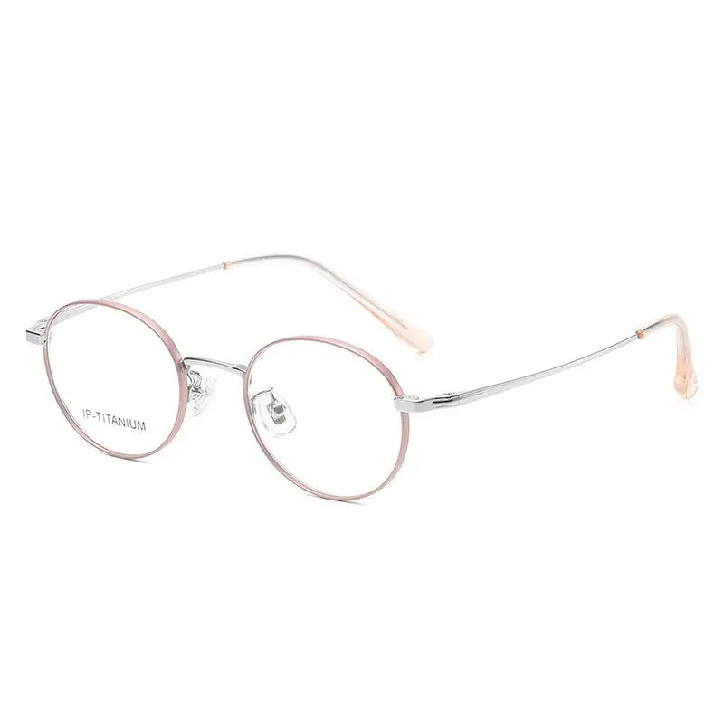 Women's Oval Full Rim Titanium Prescription Glasses 698521 — view 6 | Rx Spectacle