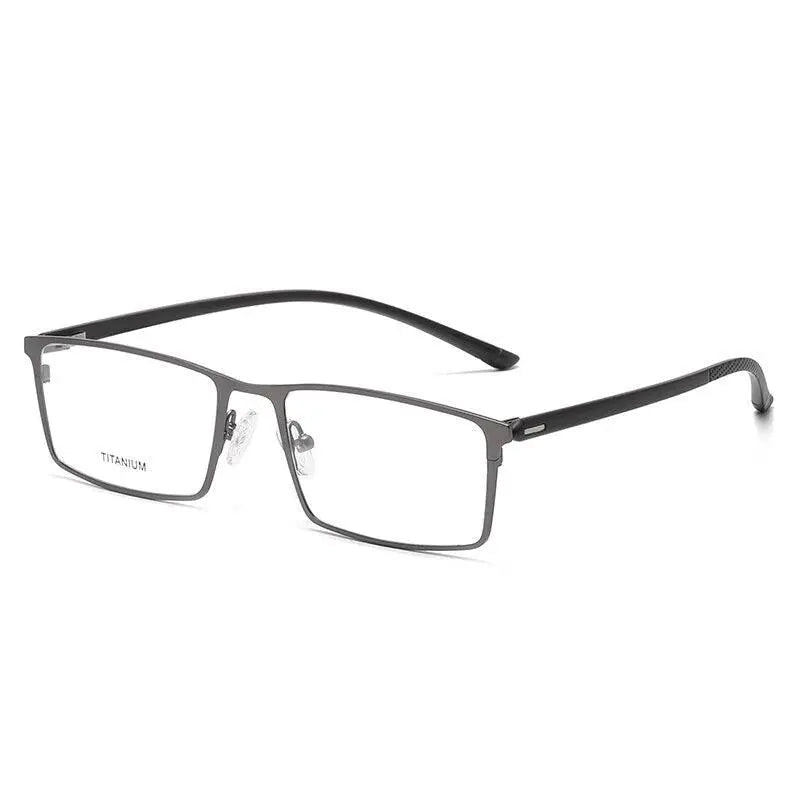 Unisex Square Full Rim Titanium Prescription Glasses P9850 — view 4 | Rx Spectacle