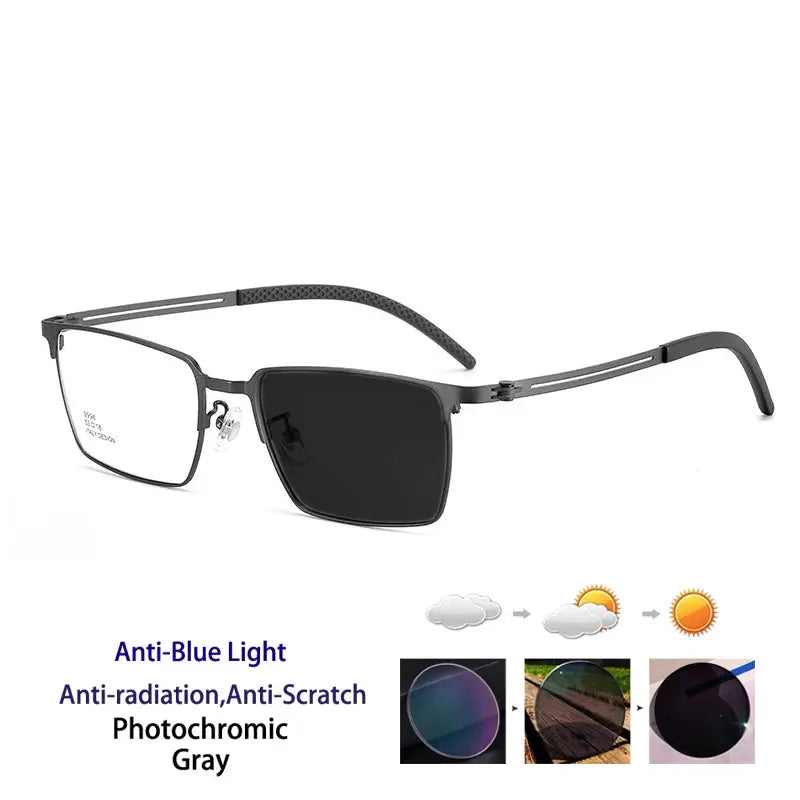 Unisex Polygon Full Rim Alloy Reading Glasses 79996 — view 7 | Rx Spectacle