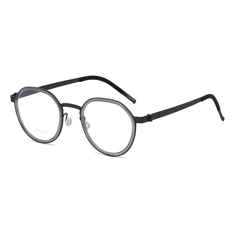 Women's Oval Full Rim Titanium Prescription Glasses 97592 — view 4 | Rx Spectacle