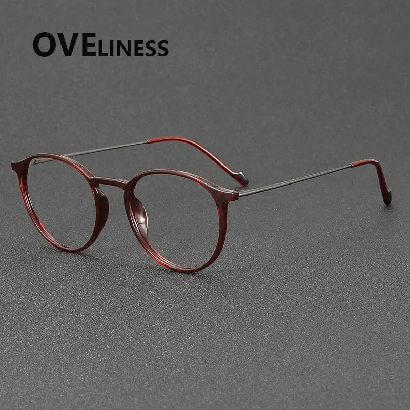 Women's Round Full Rim Titanium Prescription Glasses 72347 — view 5 | Rx Spectacle