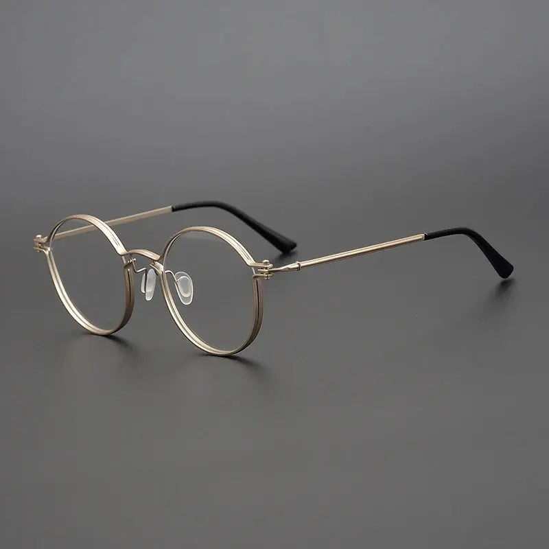 Unisex Round Full Rim Titanium Prescription Glasses Tv002 — view 1 | Rx Spectacle