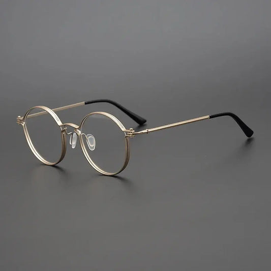 Unisex Round Full Rim Titanium Prescription Glasses Tv002 — view 1 | Rx Spectacle