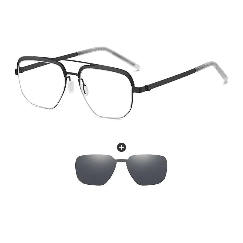 Men's Oval Full Rim Stainless Steel Prescription Glasses 790429 — view 5 | Rx Spectacle