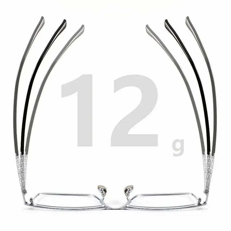 Men's Square Full Rim Titanium Prescription Glasses Y89188 — view 5 | Rx Spectacle