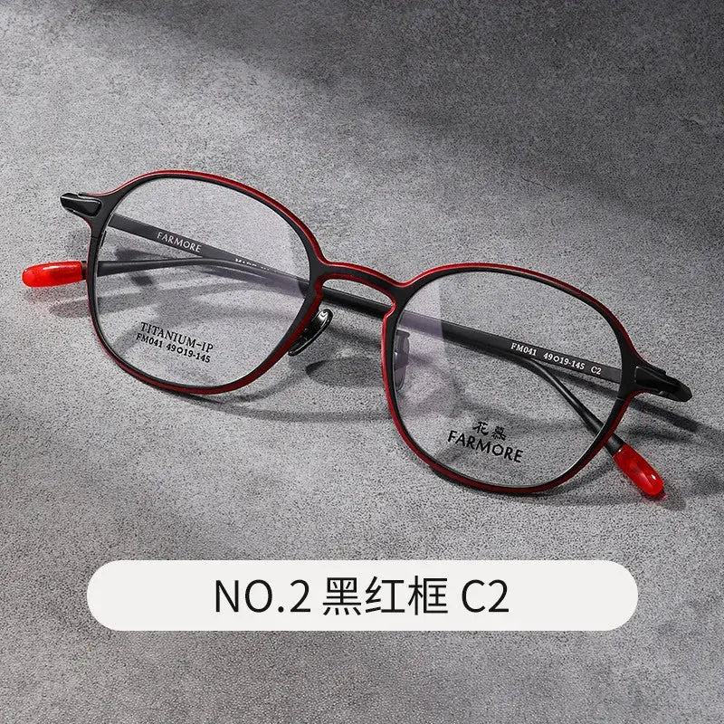 Unisex Oval Full Rim Titanium Prescription Glasses 69041 — view 6 | Rx Spectacle