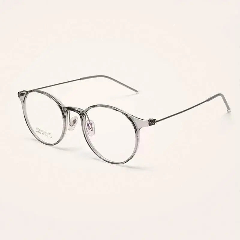 Unisex Round Full Rim Titanium Prescription Glasses M8062 — view 2 | Rx Spectacle