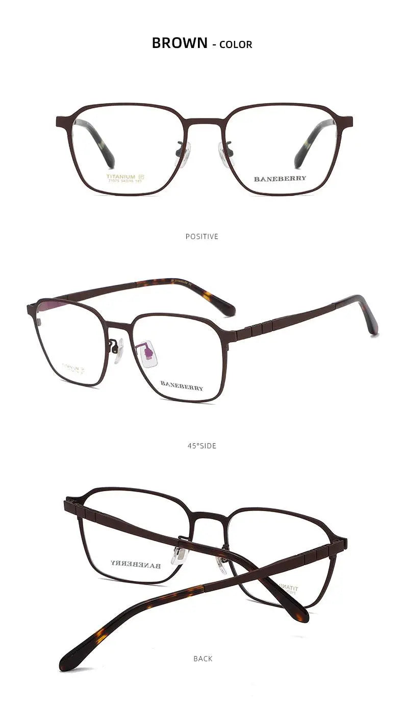 Unisex Square Full Rim Titanium Prescription Glasses 71075 — view 13 | Rx Spectacle