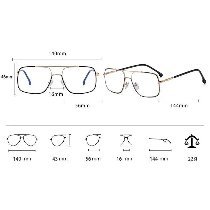 Women's Square Full Rim TR90 Double Bridge Prescription Glasses 95927 — view 8 | Rx Spectacle