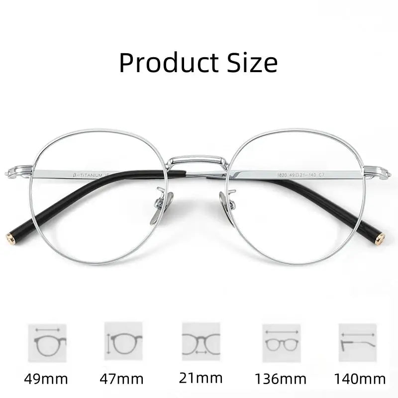 Women's Round Full Rim Titanium Prescription Glasses 182000 — view 2 | Rx Spectacle