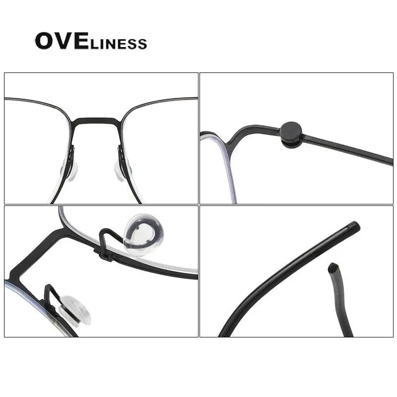 Unisex Square Full Rim Titanium Prescription Glasses 5506 — view 10 | Rx Spectacle