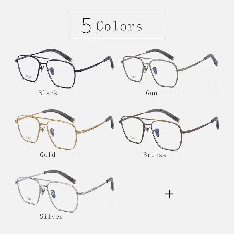 Men's Square Full Rim Titanium Prescription Glasses 500041 — view 10 | Rx Spectacle