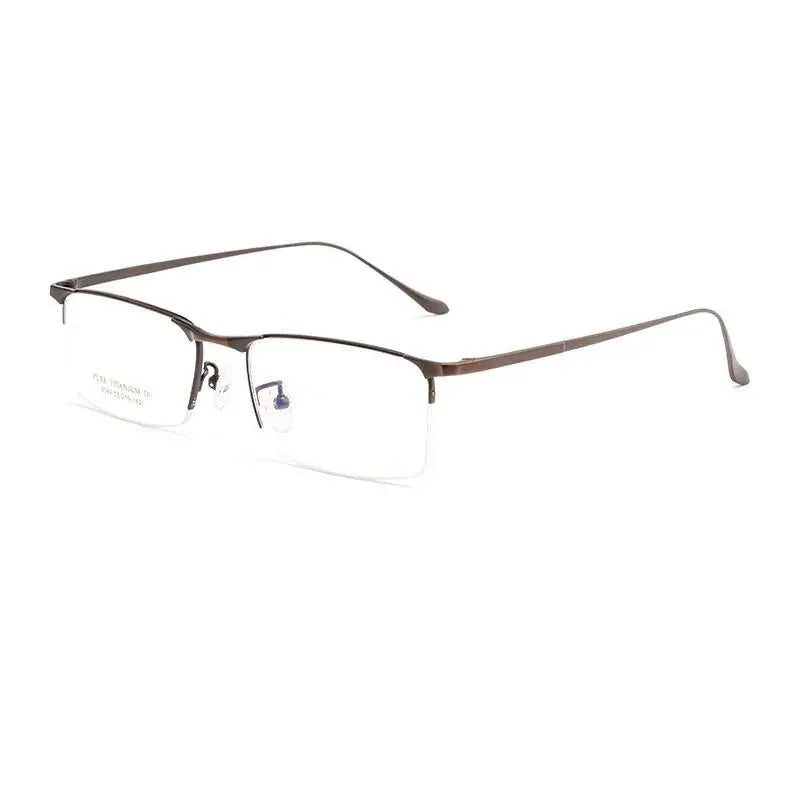 Men's Square Semi-Rimless Titanium Prescription Glasses 2089p — view 4 | Rx Spectacle
