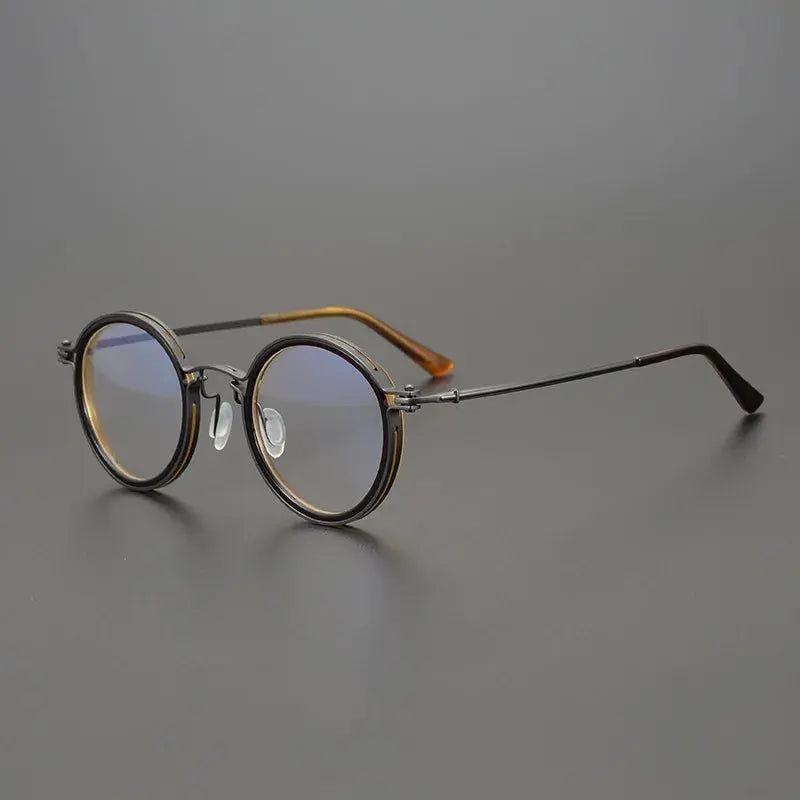 Unisex Round Full Rim Titanium Prescription Glasses 195021 — view 5 | Rx Spectacle