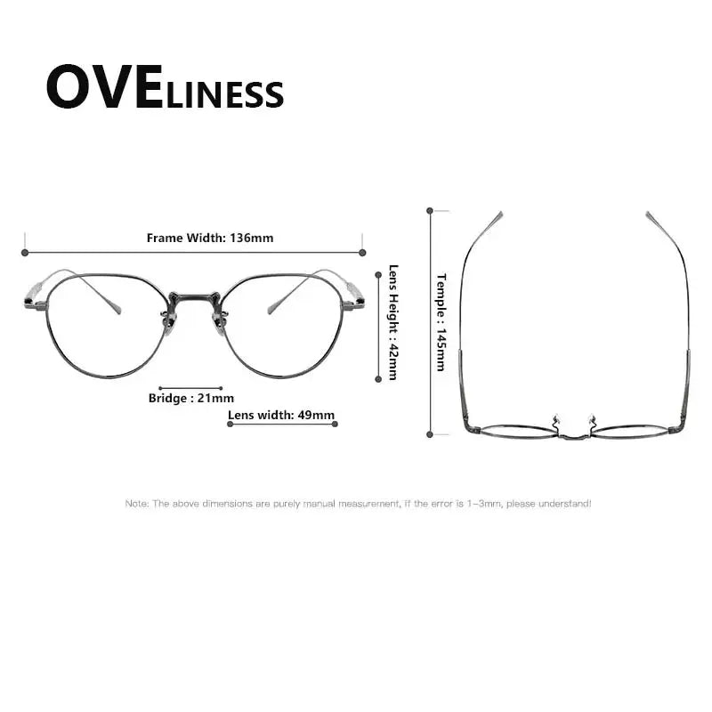 Women's Oval Full Rim Titanium Flat Top Prescription Glasses 927101 — view 2 | Rx Spectacle
