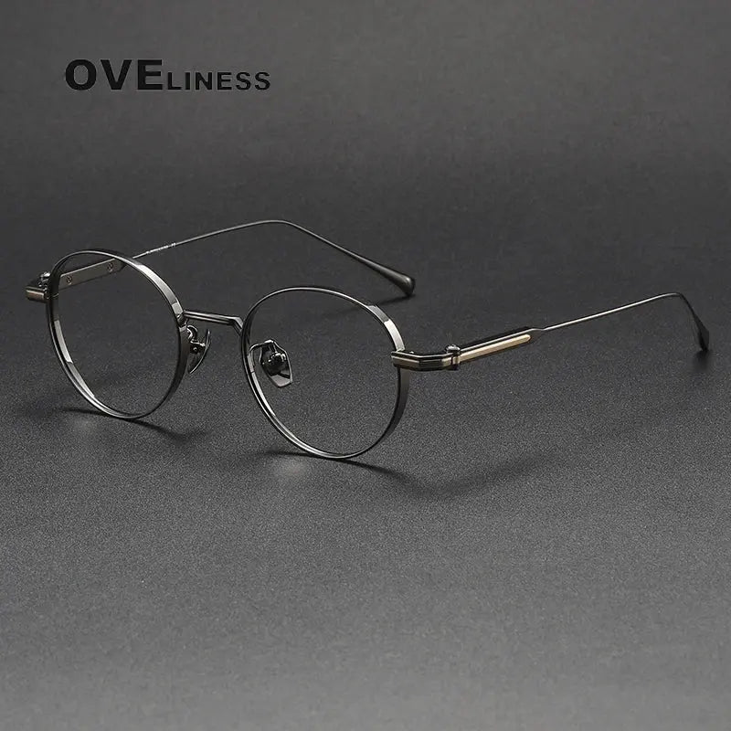 Women's Round Full Rim Titanium Prescription Glasses 980983 — view 5 | Rx Spectacle