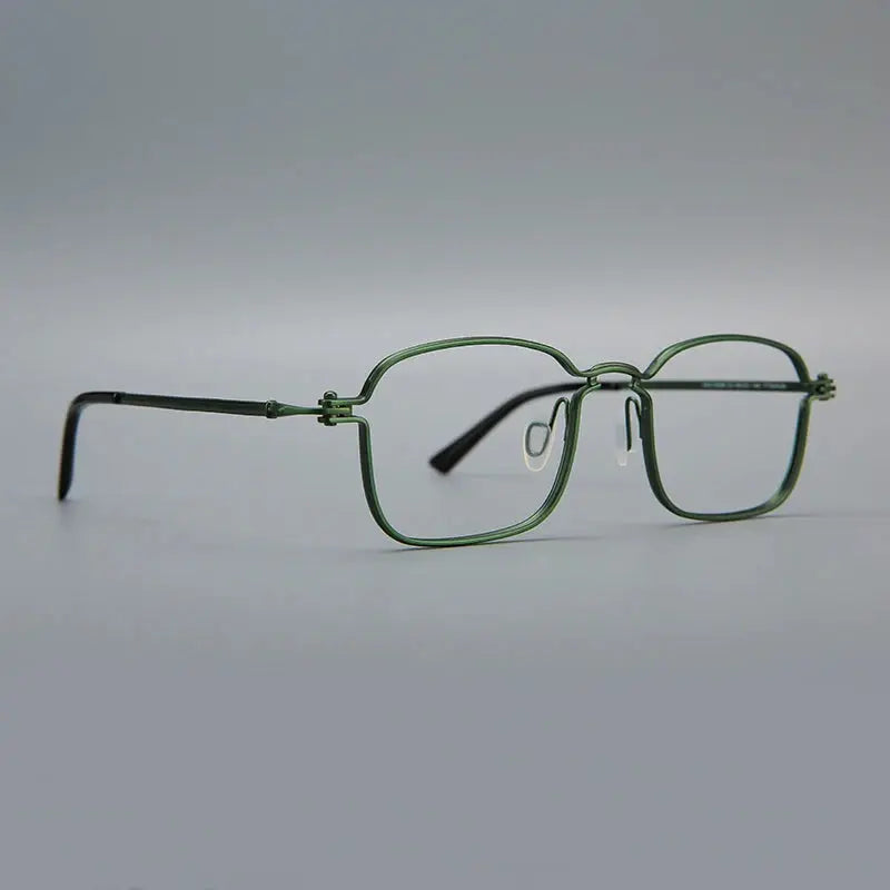 Unisex Square Full Rim Titanium Prescription Glasses 395898 — view 6 | Rx Spectacle