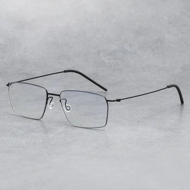 Unisex Square Full Rim Titanium Screwless Prescription Glasses 45509 — view 8 | Rx Spectacle