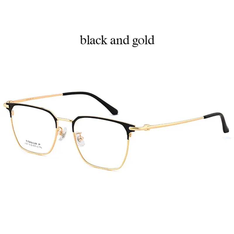 Unisex Square Full Rim Titanium Oversized Prescription Glasses 941107 — view 6 | Rx Spectacle